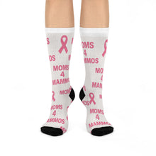 Load image into Gallery viewer, Breast Cancer Awareness Crew Socks | Support Moms 4 Mammos, Gifts for Her, Comfortable Socks, Cancer Awareness Gifts, Cozy Socks