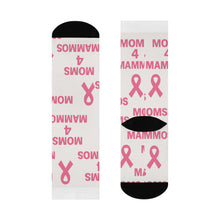 Load image into Gallery viewer, Breast Cancer Awareness Crew Socks | Support Moms 4 Mammos, Gifts for Her, Comfortable Socks, Cancer Awareness Gifts, Cozy Socks