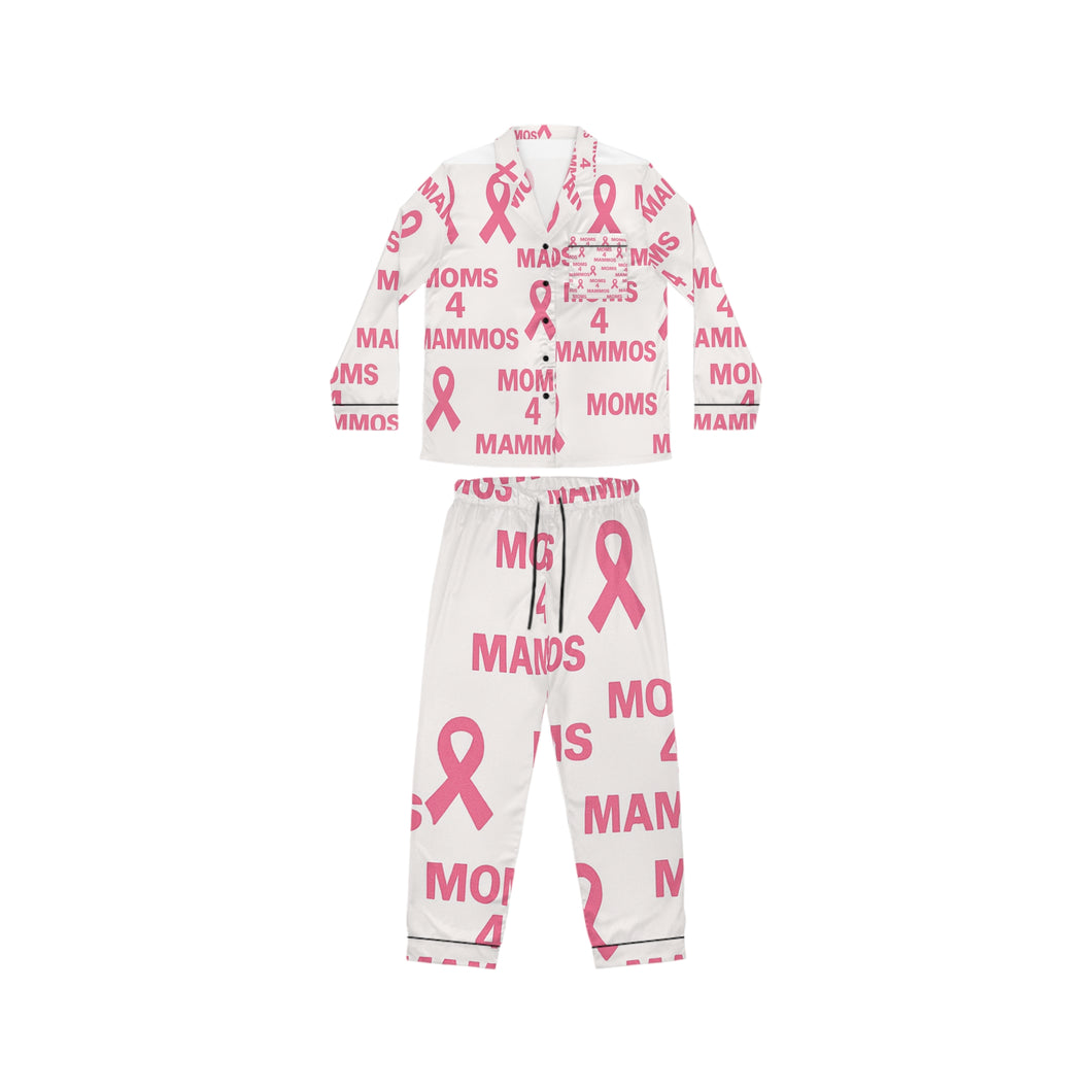 Breast Cancer Awareness Satin Pajamas, Cozy Sleepwear, Gift for Mothers, Self-Care Lounge Set, Pink Ribbon PJs, Support Mom