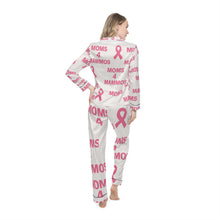 Load image into Gallery viewer, Breast Cancer Awareness Satin Pajamas, Cozy Sleepwear, Gift for Mothers, Self-Care Lounge Set, Pink Ribbon PJs, Support Mom

