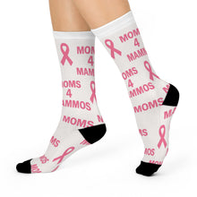 Load image into Gallery viewer, Breast Cancer Awareness Crew Socks | Support Moms 4 Mammos, Gifts for Her, Comfortable Socks, Cancer Awareness Gifts, Cozy Socks
