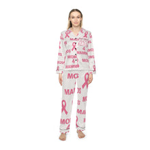 Load image into Gallery viewer, Breast Cancer Awareness Satin Pajamas, Cozy Sleepwear, Gift for Mothers, Self-Care Lounge Set, Pink Ribbon PJs, Support Mom
